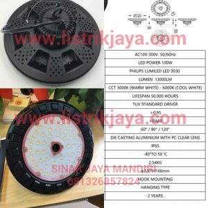 Lampu Highbay Led 100 Watt Chip Philips Lumiled 3030