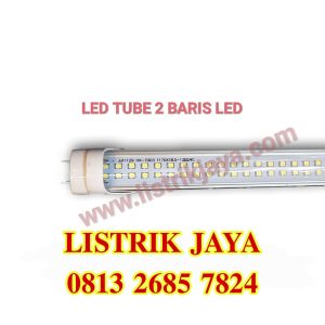 Lampu Led Tube T8 2 Baris Led 18W Transparan
